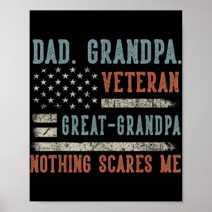 Mens Vathers Day Vater Opa Veteran Großvater Poster