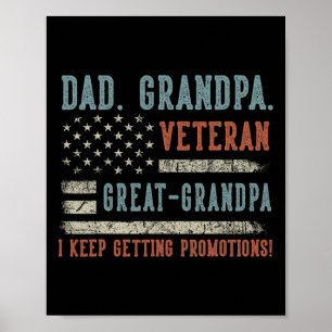 Mens Vathers Day Vater Opa Veteran Großvater Poster