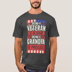 Mens Veteran zu sein ist eine Ehre, Großvater zu s T-Shirt