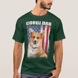 Mens Vintag American Flag Corgi Vater Dog Geschenk T-Shirt