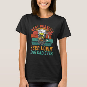 Mens Vintag Best Bartded Biere Lovin Dog Vater T-Shirt