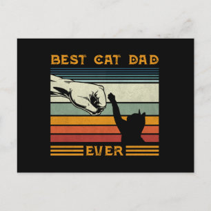 Mens Vintag Best Cat Vater je Bump Chat Lover Postkarte