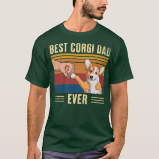 Mens Vintag Best Corgi Vater Ever Fist Bump Dog Fe T-Shirt