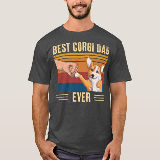 Mens Vintag Best Corgi Vater Ever Fist Bump Dog Fe T-Shirt
