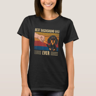 Mens Vintag Best Dackel Vater Ever Fist Bump Dog T-Shirt