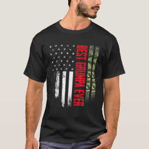 Mens Vintag Best Grumpa je Camouflage American Fla T-Shirt