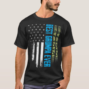 Mens Vintag Best Grumpa je Camouflage American Fla T-Shirt
