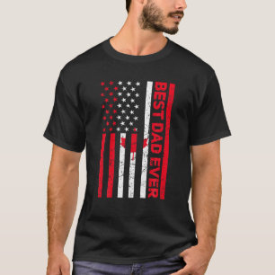 Mens Vintag Best Vater je Canada American Flag Ca T-Shirt