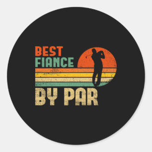 Mens Vintag Best Verlobte by Par Funny Golf Verlob Runder Aufkleber