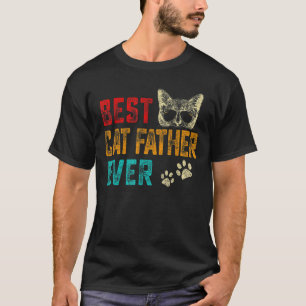 Mens Vintag bester Katze Vater je Familie Haustier T-Shirt