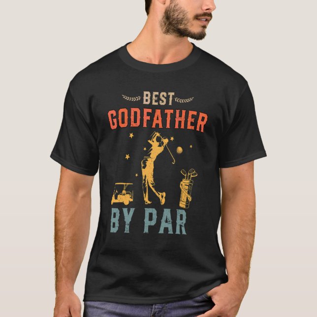 Mens Vintag bester Pate Großvater Golfer T-Shirt (Vorderseite)