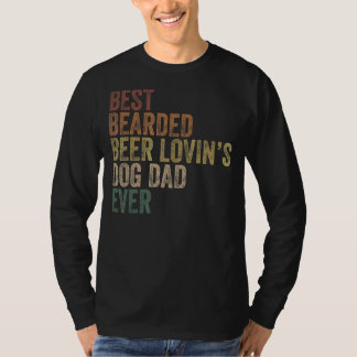 Mens Vintag Bierhundebesitzer Bester bärtige Vater T-Shirt