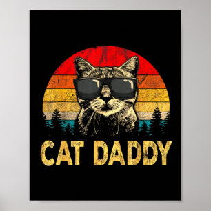 Mens Vintag Cat Daddy Fun Cat Lover Gift Cat Vater Poster