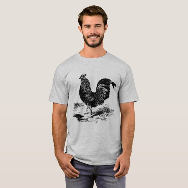 Mens Vintag Country Rooster T - Shirt (Vorne ganz)