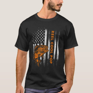 Mens Vintag Flag American Reel Cool Pepe Fathers T-Shirt