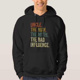 Mens Vintag Fun Onkel Man Myth Bad Influenza Hoodie