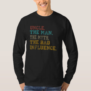 Mens Vintag Fun Onkel Man Myth Bad Influenza T-Shirt