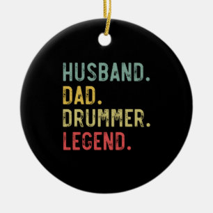 Mens Vintag Gift Shirt Husband Vater Drummer Legen Keramik Ornament