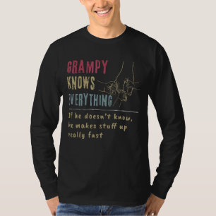 Mens Vintag Grampy weiß alles, was Hand hält T-Shirt