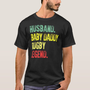 Mens Vintag Husband Baby Daddy Rugby Legend T-Shirt