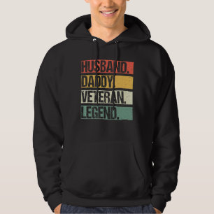 Mens Vintag Husband Daddy Veteran Hero Family Fat Hoodie