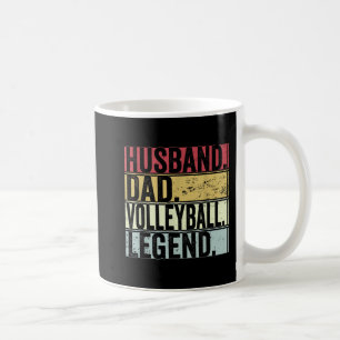Mens Vintag Husband Vater Volleyball Legend Fun Fa Kaffeetasse