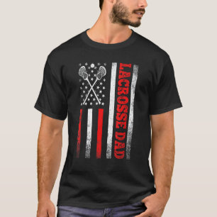 Mens Vintag Lacrosse Vater American Flag Sport Fla T-Shirt