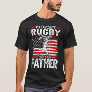 Mens Vintag mein Lieblings-Rugby-Spieler ruft mich T-Shirt