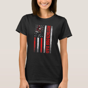 Mens Vintag Motocross Vater American Flag Sportfet T-Shirt