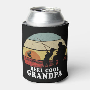 Mens Vintag Reel Cool Opa Fishing T-ShirtVint Dosenkühler