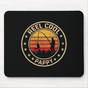 Mens Vintag Reel Cool Pappy Fish Fish Funny Fish Mousepad