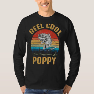 Mens Vintag Reel Coole Mohnfische Fischen Fischen  T-Shirt