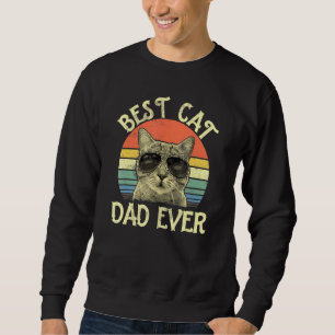 Mens Vintag Retro Best Cat Vater je Daddy Son Dau Sweatshirt