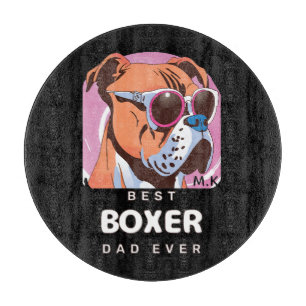 Mens Vintag Retro Boxer Dog Lover Vater Schneidebrett
