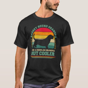 Mens Vintag Retro Dog Basset Hound Großvater Fathe T-Shirt