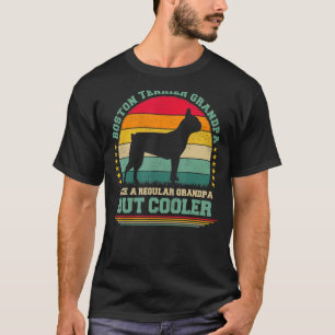 Mens Vintag Retro Dog Boston Terrier Opa Fett T-Shirt