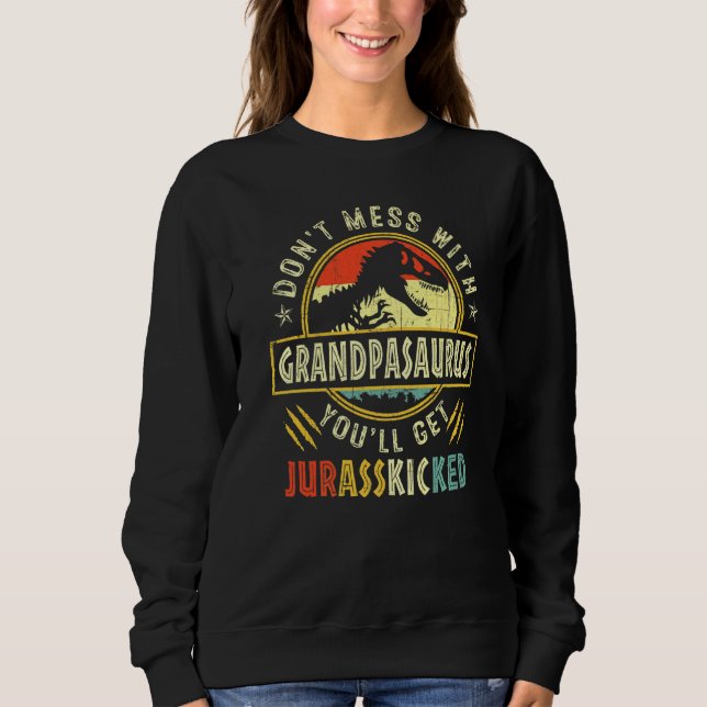Mens Vintag Retro Grandpasaurus Dinosaurier Rex Fa Sweatshirt (Vorderseite)