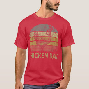 Mens Vintag Retro Hähnchen Vater Bauer Sonnenunter T-Shirt