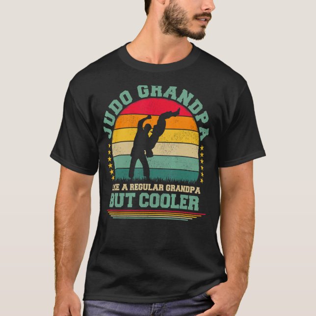 Mens Vintag Retro Judo Großvater Vatertag T-Shirt (Vorderseite)