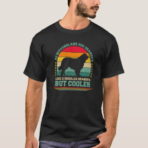 Mens Vintag Retro Neufundland Dog Opa Fathe T-Shirt