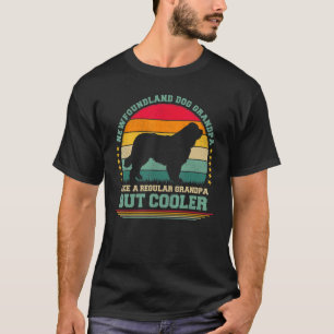 Mens Vintag Retro Neufundland Dog Opa Fathe T-Shirt