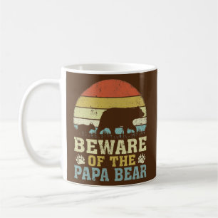 Mens Vintag Retro Vorsicht vor dem Papa-Bär Kaffeetasse