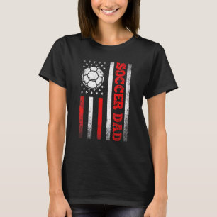 Mens Vintag Soccer Vater American Flag Sportvater T-Shirt