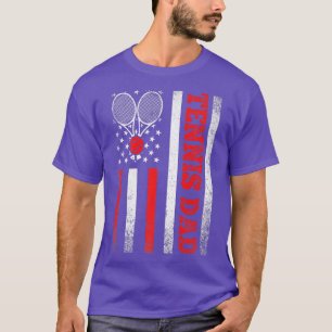 Mens Vintag Tennis Vater American Flag Sportvater T-Shirt