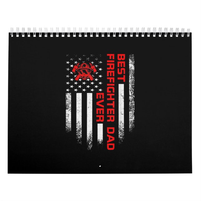 Mens Vintag USA American Flag Best Firefighter Kalender (Titelbild)