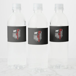Mens Vintag USA Flag Bestes Französischer Bulldog Wasserflaschenetikett