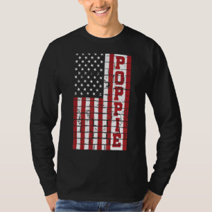 Mens Vintage amerikanische Flagge Poppie 60. für F T-Shirt