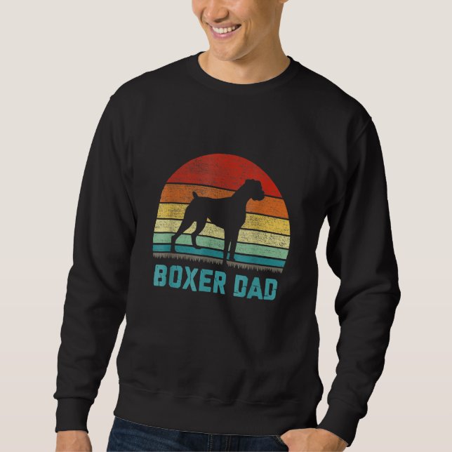 Mens Vintage Boxer Dad Dog  Fathers Day Sweatshirt (Vorderseite)