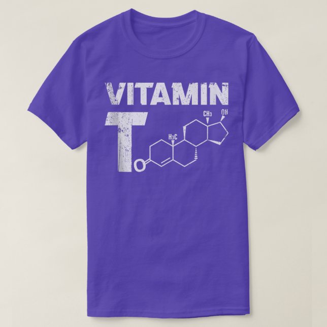 Mens Vitamin T Testosteron Bodybuilding Fitnes T-Shirt (Design vorne)