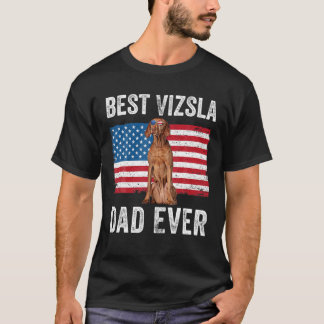 Mens Vizsla Vater Amerikanische Flagge Vizsla Dog  T-Shirt